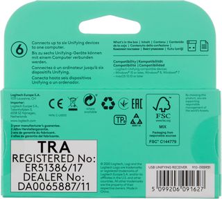 Logitech USB Receptor Unifying, Negro, 1