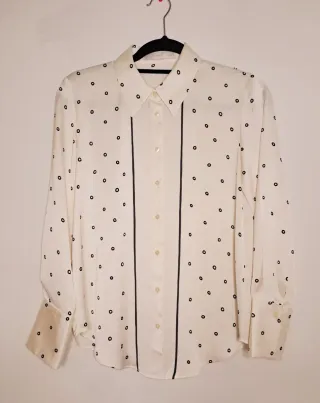 Camisa Mango Talla XS Lunares Negros