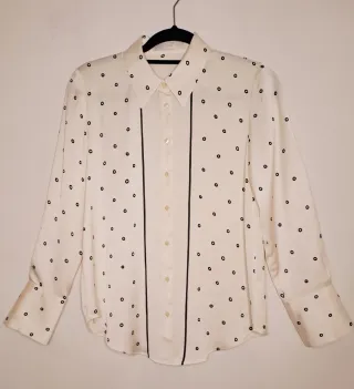 Camisa Mango Talla XS Lunares Negros