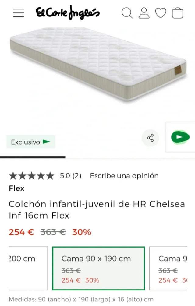 FLEX+Canape90x190 Colchón Viscoelástico