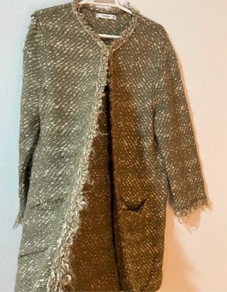 Cárdigan tweed Mango verde talla única