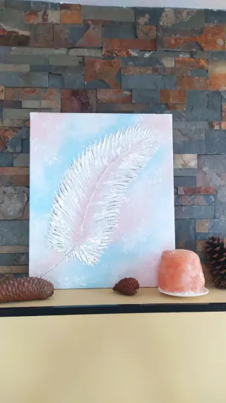 Cuadro Decorativo Pluma Texturizada