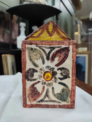 Antiguo retablo peruano madera y escayola