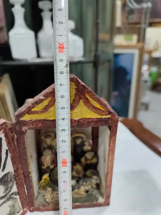 Antiguo retablo peruano madera y escayola