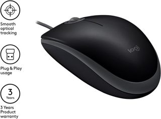 Logitech B110 Kabelgebundene USB-Maus, geräuschlos