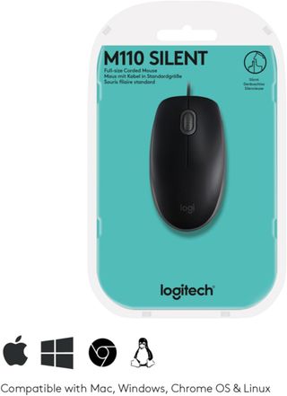 Logitech B110 Kabelgebundene USB-Maus, geräuschlos