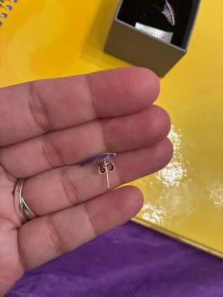 Pendientes Plata Morados Hoja