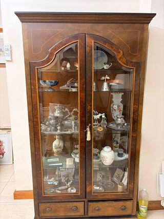 Vitrina de madera y cristal