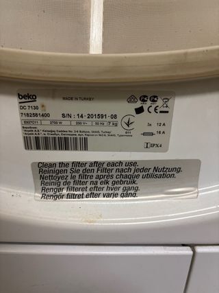 Secadora Beko 7kg para piezas