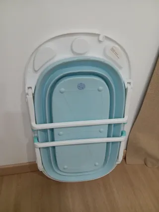 Bañera Plegable Bebé Azul y Blanca