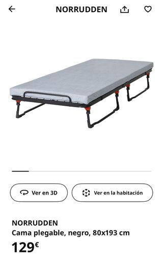 Cama plegable NORRUDDEN negra Ikea .