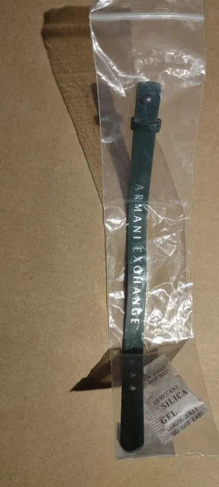 Pulsera Original Armani Exchange Cuero Verde