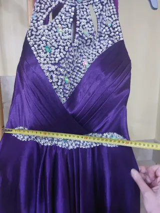 Vestido Morado Largo Brillante