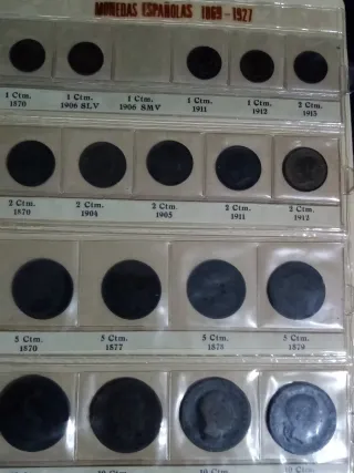 Álbum Monedas Españolas 1869 -1927 sin monedas