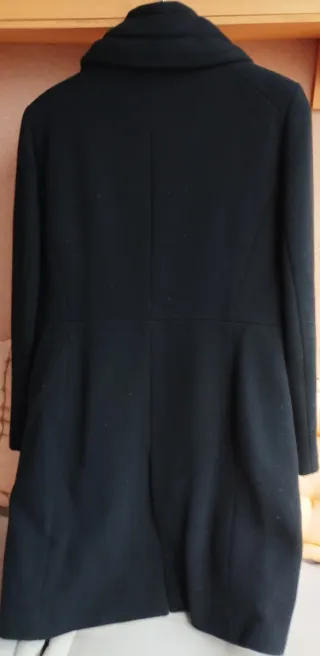 Abrigo Lana Zara Talla 44 Negro