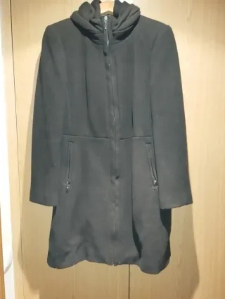 Abrigo Lana Zara Talla 44 Negro