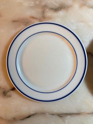 14 Piatti Bidasoa bianchi con bordo azzurro