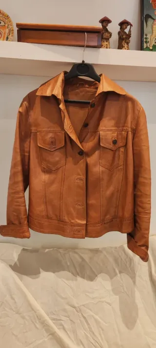 Chaqueta Cuero Fornarina Marrón Talla S