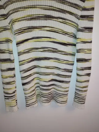 Jersey cuello alto rayas vintage mujer