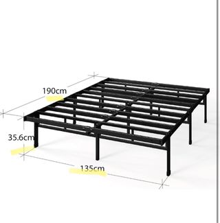 Base Cama Doble Metálica Negra