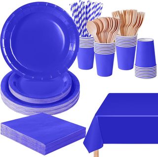 Stoviglie usa e getta Blue Party 169 pezzi