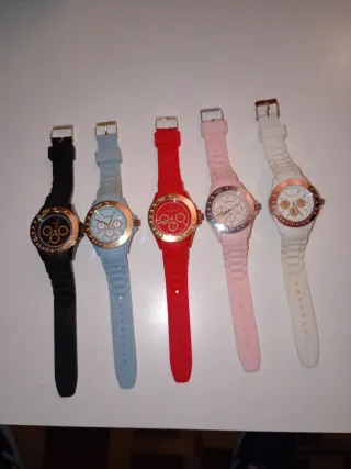 Lote 5 Relojes Silicona Colores