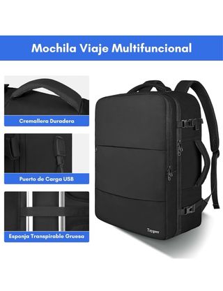 Mochila Taygeer Cabina 55x40x20 Negra