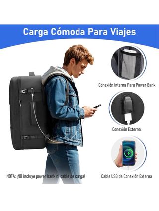 Mochila Taygeer Cabina 55x40x20 Negra