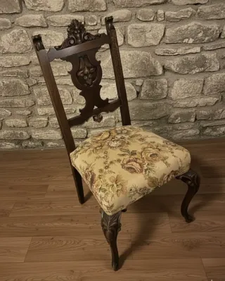 Mesa de comedor de madera maciza y 6 sillas