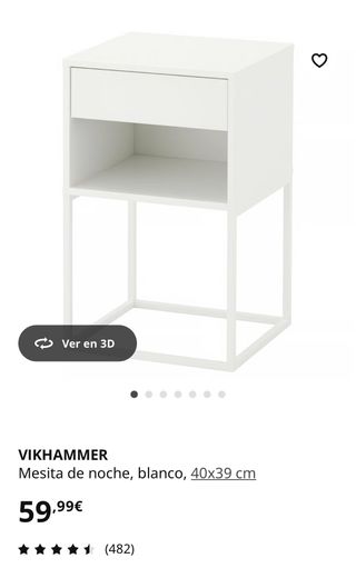 COMODA MESITA NOCHE VIKHAMMER IKEA UN CAJON BLANCA