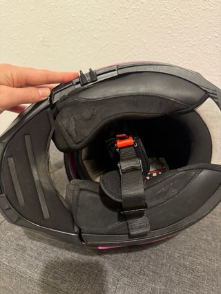 Casco Moto LS2 Talla XS Negro y Rosa