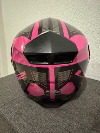Casco Moto LS2 Talla XS Negro y Rosa