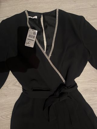 Mono Mango fiesta plateado negro talla M