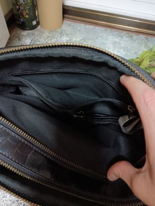 Bolso negro mujer dos cremalleras