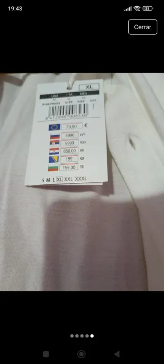 Camisa Blanca Talla XL Nueva