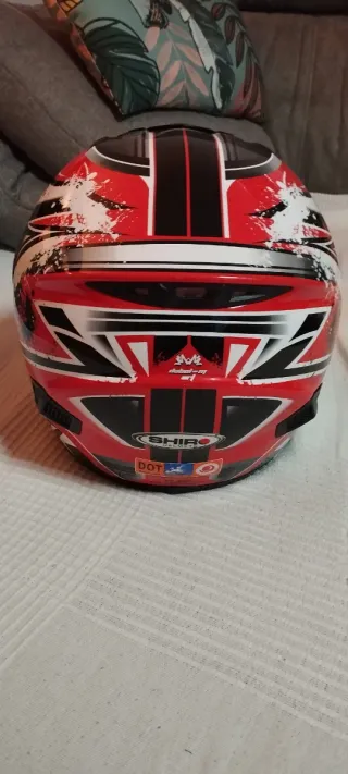 Casco Moto Shiro Rojo y Blanco Talla 54