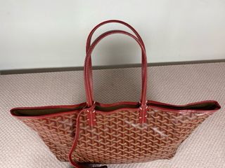 Bolso Goyard con monedero marrón y rojo
