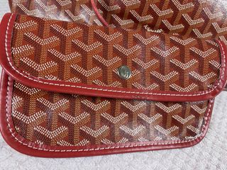 Bolso Goyard con monedero marrón y rojo