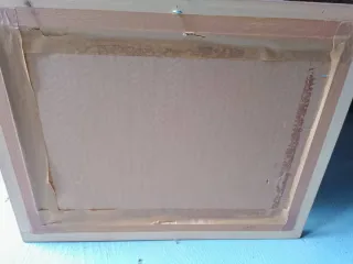 Lámina acuarela paisaje Flandes firmada y enmarcad