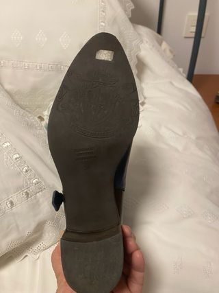 Botines de piel marrones y azules