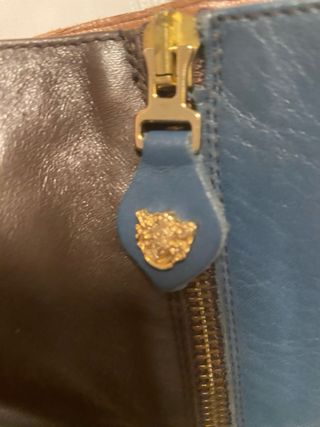 Botines de piel marrones y azules