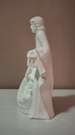 Statua Sacra Famiglia Ceramica Dorata