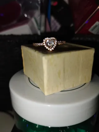 Anillo Corazón Baño Oro 14k Plata