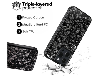 Custodia iPhone 16 Carbonio Forgiato Nero Blu