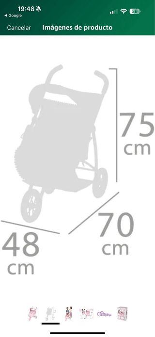 Carrito Muñeca Gemelar Rosa Fantasía