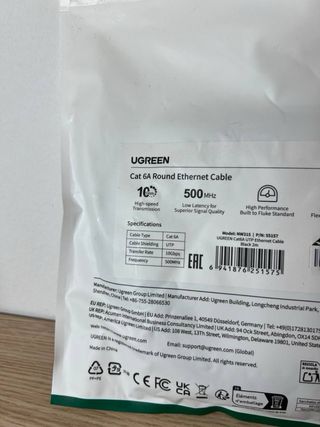 Cable Ethernet Ugreen Cat6A UTP 2m Negro