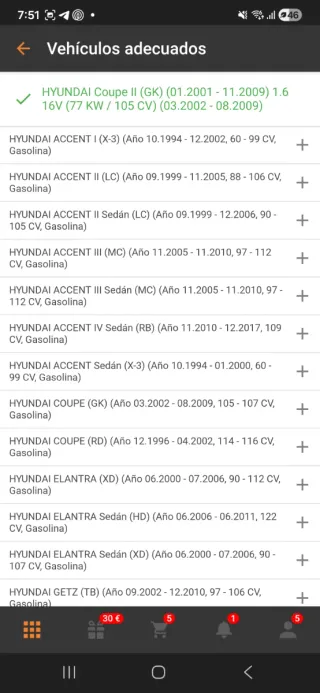 Correa Distribución RIDEX para Hyundai