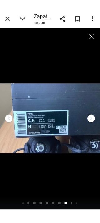 Zapatillas Nike KD16B  azules,mujer,Talla 36.5