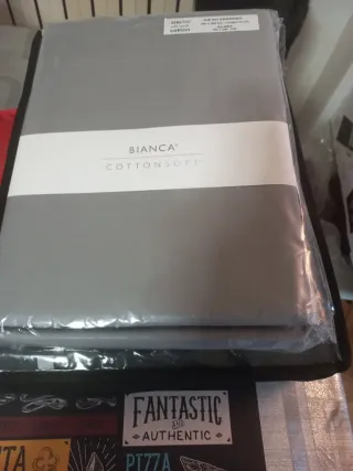 Set di lenzuola grigi in cotone