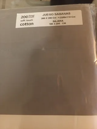 Set di lenzuola grigi in cotone